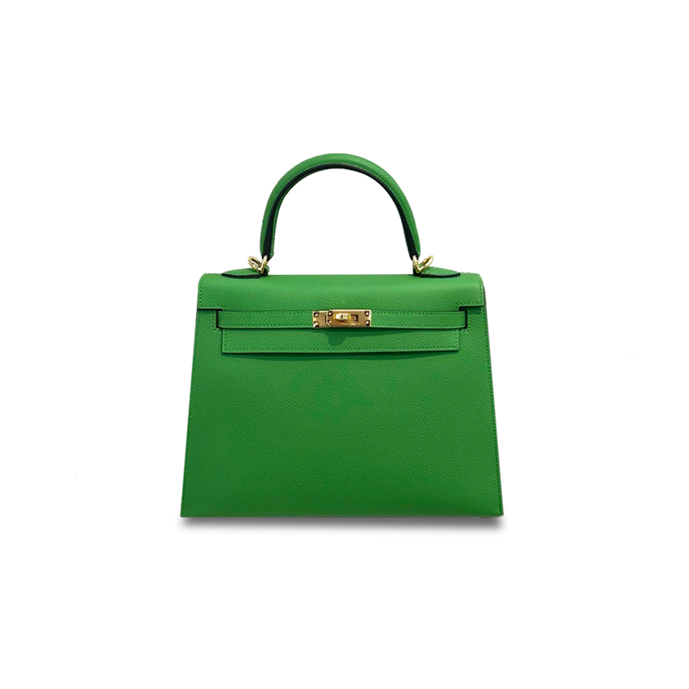 HERMÈS MASTER KELLY 25 SELLIER VERT YUCCA EPSOM GOLD BUCKLE (25*17*7cm) 